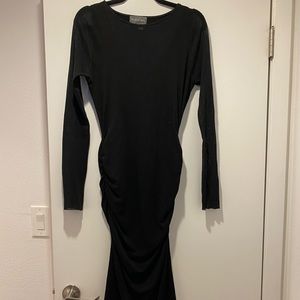 Anthropologie Michael Stars Black Midi Dress with Mesh